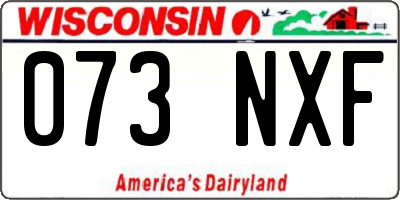 WI license plate 073NXF