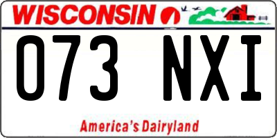 WI license plate 073NXI
