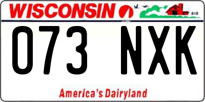 WI license plate 073NXK