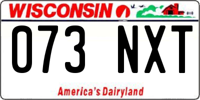 WI license plate 073NXT