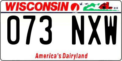 WI license plate 073NXW
