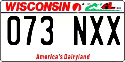 WI license plate 073NXX