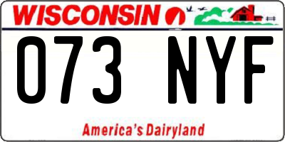WI license plate 073NYF
