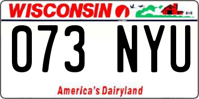 WI license plate 073NYU