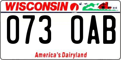 WI license plate 073OAB