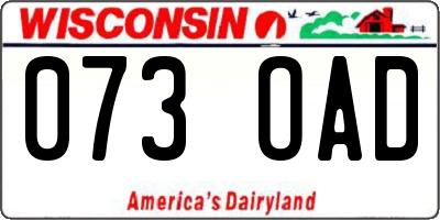WI license plate 073OAD