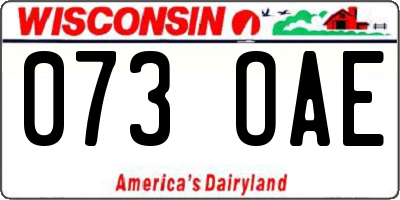 WI license plate 073OAE