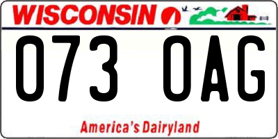 WI license plate 073OAG