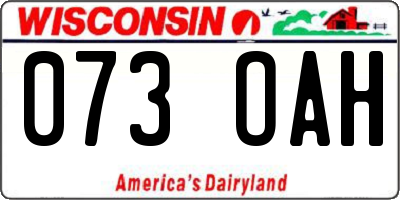 WI license plate 073OAH
