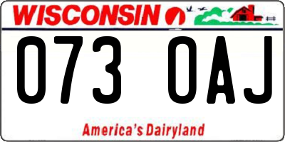 WI license plate 073OAJ