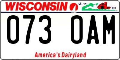 WI license plate 073OAM