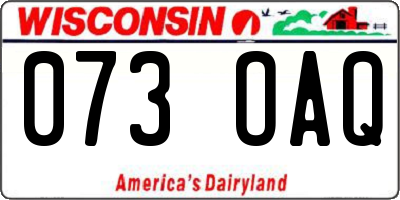 WI license plate 073OAQ