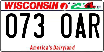 WI license plate 073OAR