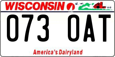 WI license plate 073OAT