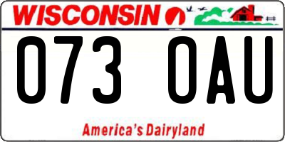 WI license plate 073OAU