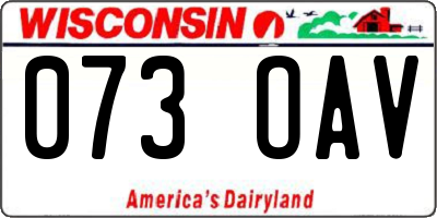 WI license plate 073OAV