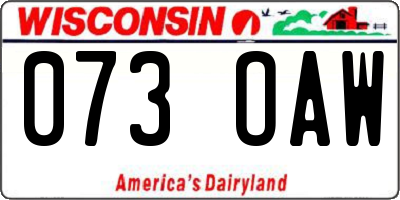 WI license plate 073OAW