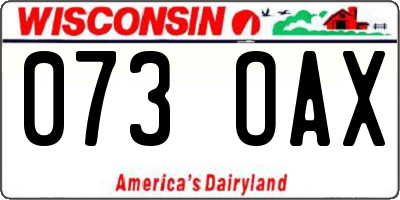 WI license plate 073OAX