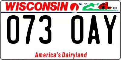 WI license plate 073OAY