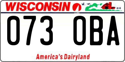 WI license plate 073OBA