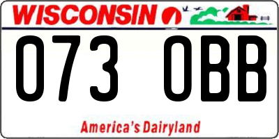 WI license plate 073OBB