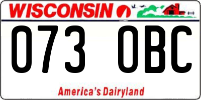 WI license plate 073OBC