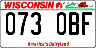 WI license plate 073OBF