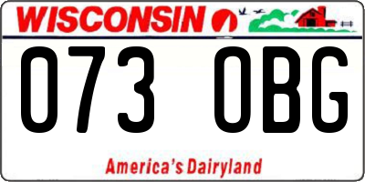 WI license plate 073OBG
