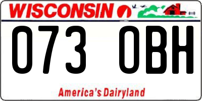 WI license plate 073OBH