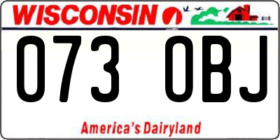 WI license plate 073OBJ