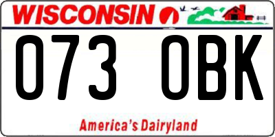 WI license plate 073OBK