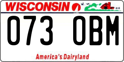 WI license plate 073OBM