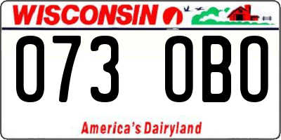 WI license plate 073OBO