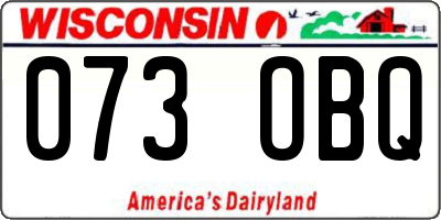 WI license plate 073OBQ