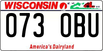 WI license plate 073OBU