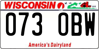WI license plate 073OBW