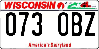 WI license plate 073OBZ