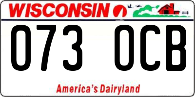 WI license plate 073OCB