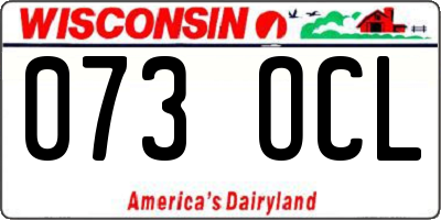 WI license plate 073OCL