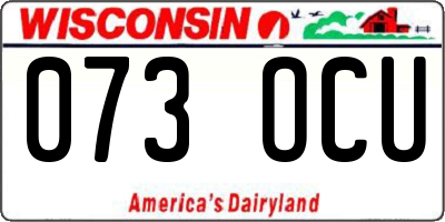 WI license plate 073OCU