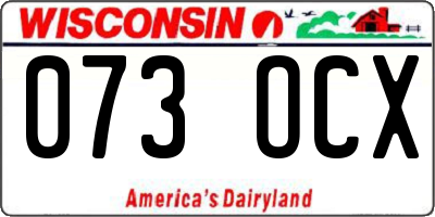 WI license plate 073OCX