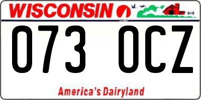 WI license plate 073OCZ