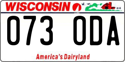 WI license plate 073ODA