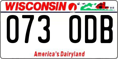 WI license plate 073ODB