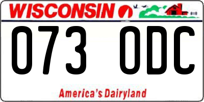 WI license plate 073ODC