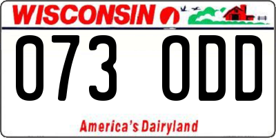 WI license plate 073ODD