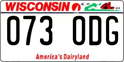 WI license plate 073ODG