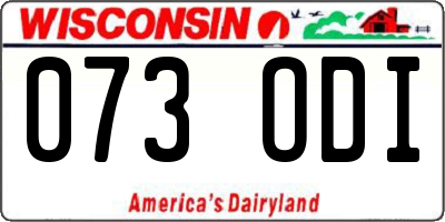 WI license plate 073ODI
