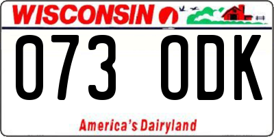 WI license plate 073ODK