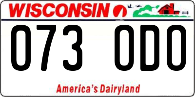 WI license plate 073ODO